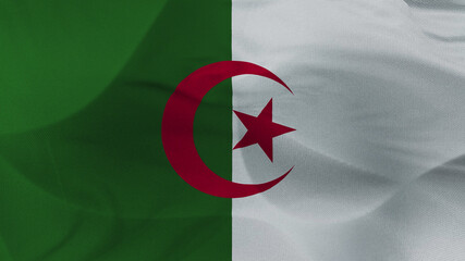 Close up 3d video 4k waving flag Algerie