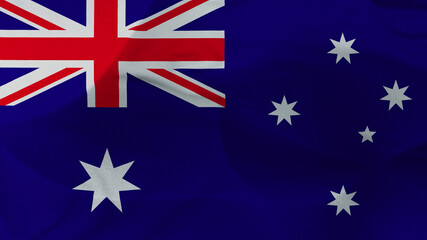Close up 3d video 4k waving flag Australie