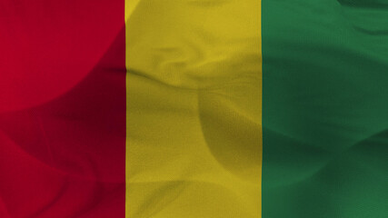 Close up 3d video 4k waving flag Benin