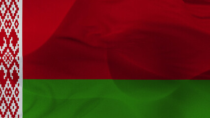 Close up 3d video 4k waving flag Bielorussie