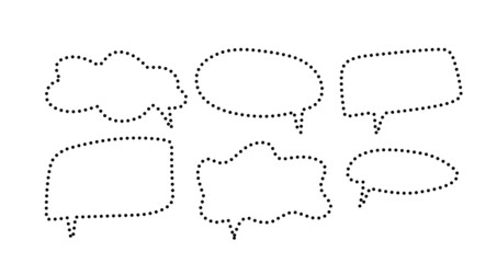 speech bubble set with decorative dots line