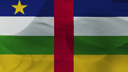 Close up 3d video 4k waving flag Centrafrique