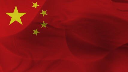 Close up 3d video 4k waving flag Chine