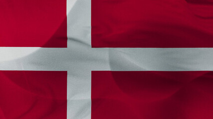 Fototapeta premium Close up 3d video 4k waving flag Danemark