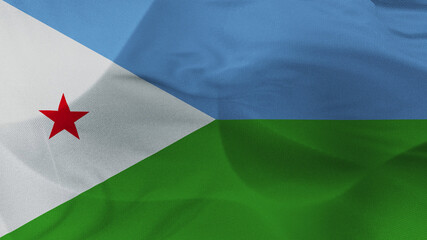 Close up 3d video 4k waving flag Djibouti