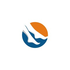 Foot and care icon logo template Foot and healthcare