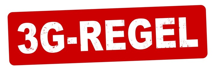 nlsb1581 NewLongStampBanner nlsb - german label / banner / deutsch - Stempel 3G - Regel . geimpft, genesen, getestet - 3zu1 - rot xxl g10676