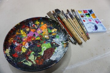   art   painting, watercolor, Palette , paintbrush    