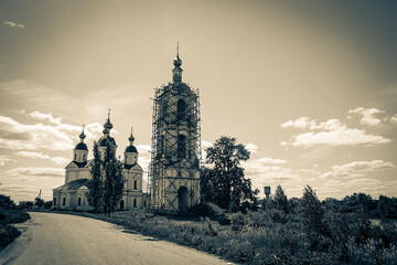 landscape rural orthodox church