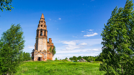 landscape abandoned orthodox church