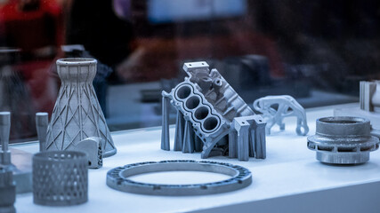 Man is holding object printed on metal 3d printer.