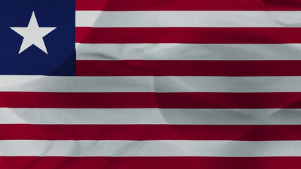 Close up 3d video 4k waving flag Liberia