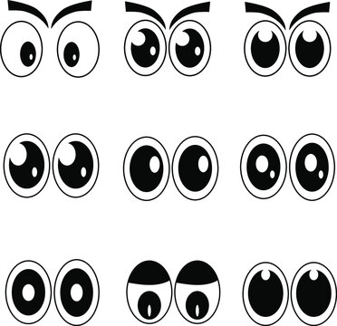 eyes set with vector cartoon style collection eye design graphic