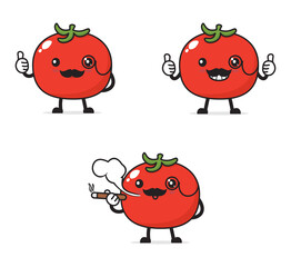 Mr. tomato. fruit cartoon illustration isolated on white background