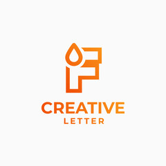 Creative letter logo, alphabet design, letter f design, geometric alphabet logo, letter gradient logo