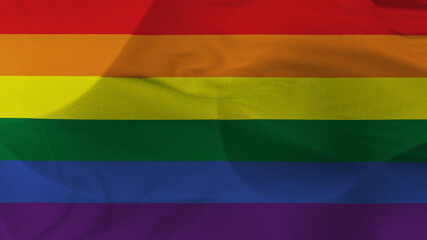 Close up 3d video 4k waving flag Rainbow