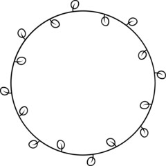 wreath flower with circle border frame