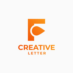 Creative letter logo, alphabet design, letter f design, geometric alphabet logo, letter gradient logo