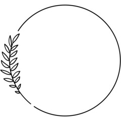 wreath flower with circle border frame