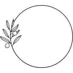 wreath flower with circle border frame