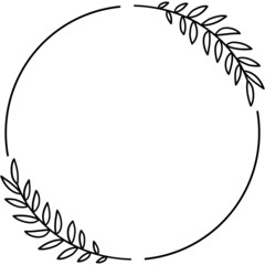 wreath flower with circle border frame