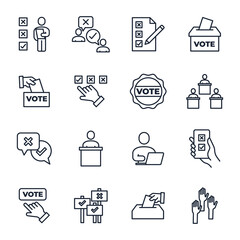set of Voting elements symbol template for graphic and web design collection logo vector illustration