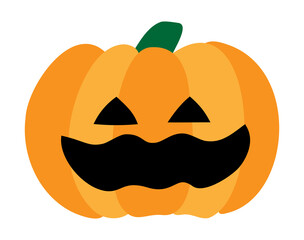 ハロウィン、ジャックオーランタンのシンプルなイラスト。かぼちゃのお化け。