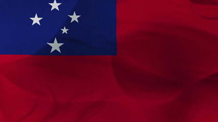 Close up 3d video 4k waving flag Samoa