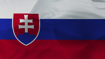 Close up 3d video 4k waving flag Slovaquie