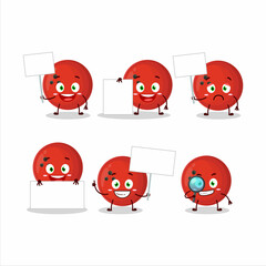 Bowling ball cartoon character bring information board