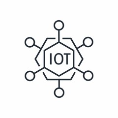 IOT Internet of things.  Vector linear icon isolated on white background.