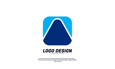 awesome abstract creative triangle rectangle idea modern logo for business corporate with colorful design template