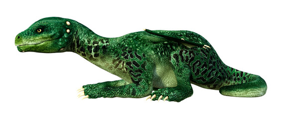 3D Rendering Fairy Tale Dragon on White