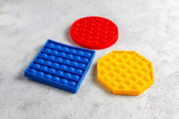 Trendy children's flexible sensory colorful toy pop it.