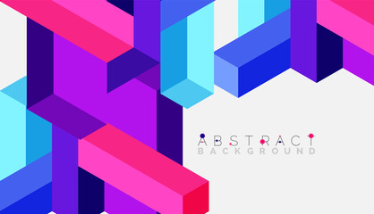 Abstract background. 3d cubes, cubic elements and blocks. Techno or business concept for wallpaper, banner, background, landing page