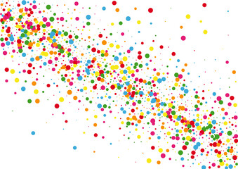 Yellow Round Design Illustration. Dot Top Background. Orange Festival Circle. Red Wedding Confetti Texture.