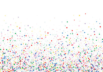 Blue Confetti Random Illustration. Dot Celebration Background. Red Paper Round. Orange Template Circle Texture.