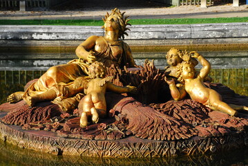 Versailles Chateau. France: The Ceres (Roman Goddess of harvest and corn) fountain spraying water