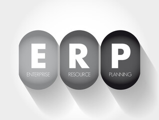 ERP - Enterprise Resource Planning acronym, business concept background