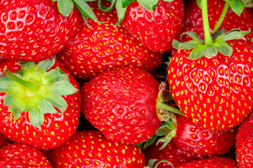 Strawberry. Juicy ripe strawberries background close-up.