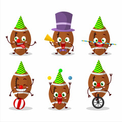 Cartoon character of new rugby ball with various circus shows