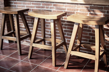 tables and chairs in a restaurant