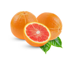 orange fruit isolated on white background.