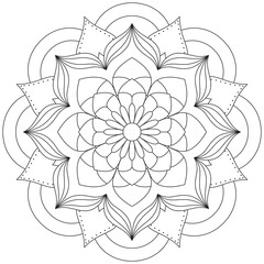 Leaf Flower Petal Coloring Mandala Art Simple Graphic Shape Vector Floral Oriental Outline Vintage Decorative Elements Pattern Illustration Islam Arabic Indian Turkish Mystic Religion Morals Lotus