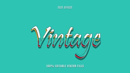 Colorful Vintage Fully Editable Vektor Text Effect Template