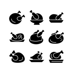 chicken icon or logo isolated sign symbol vector illustration - high quality black style vector icons
