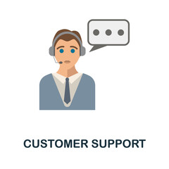 Customer Support flat icon. Colored sign from customer management collection. Creative Customer Support icon illustration for web design, infographics and more