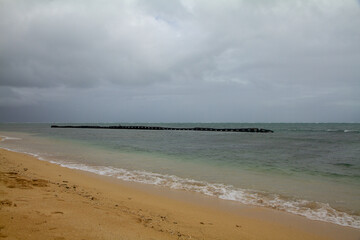 Beautiful Hawaiian white sand beaches concept background