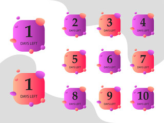 Day left, countdown, timer, count, gradation design, gradient icon, 3d notification