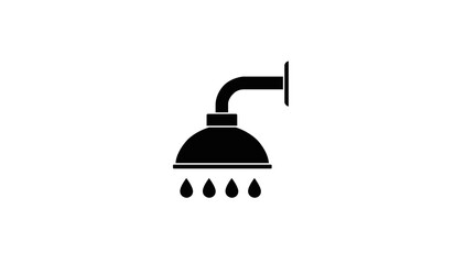 Shower Icon. Vector black and white editable flat illustration of a shower